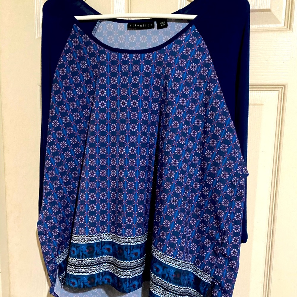 Ragland style, 3/4 sleeve blouse